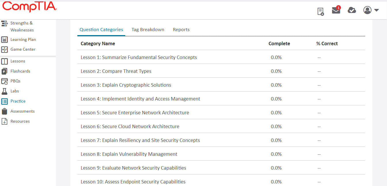 Học & Luyện Thi CompTIA Security+ (SY0-701) – Combo CertMaster Learn + Labs 3 Tháng
