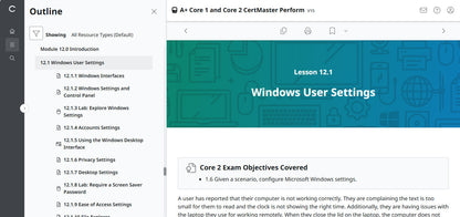 🛒CompTIA A+ Core 1 & Core 2 (V15) – CertMaster Perform (Truy Cập 4 Tháng, Tài Liệu Học Tập Chính Thức)