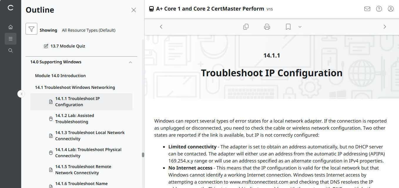 🛒CompTIA A+ Core 1 & Core 2 (V15) – CertMaster Perform (Truy Cập 4 Tháng, Tài Liệu Học Tập Chính Thức)