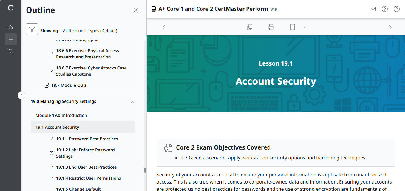 🛒CompTIA A+ Core 1 & Core 2 (V15) – CertMaster Perform (Truy Cập 4 Tháng, Tài Liệu Học Tập Chính Thức)