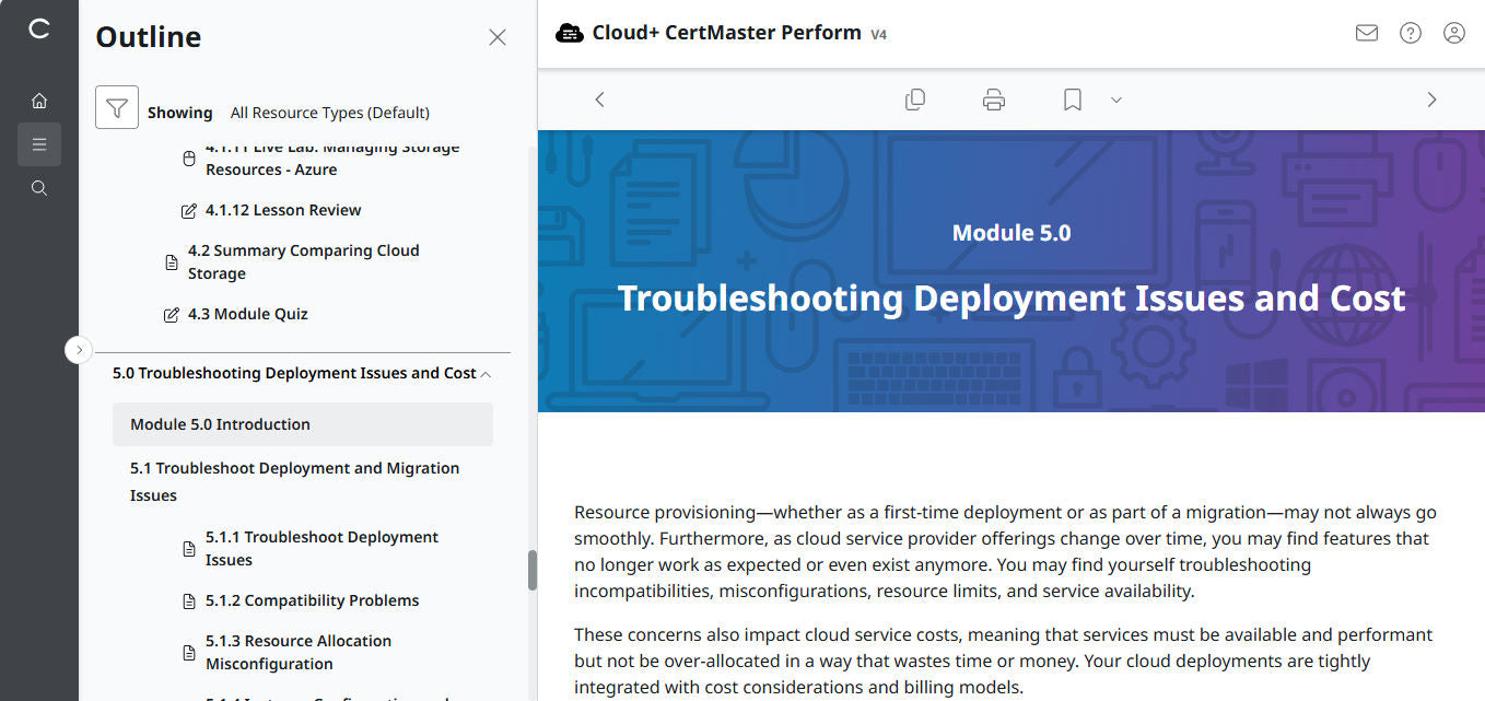 🛒 Ưu Đãi Đặc Biệt – CompTIA Cloud+ CertMaster Perform (CV0-004) – Truy Cập 3 Tháng