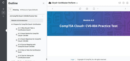 🛒 Ưu Đãi Đặc Biệt – CompTIA Cloud+ CertMaster Perform (CV0-004) – Truy Cập 3 Tháng