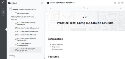 🛒Special Offer -  CompTIA Cloud+ CertMaster Perform (CV0-004) – 3-Month Access